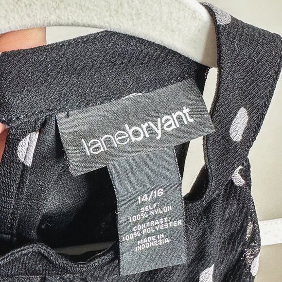 Lane Bryant‎ Polka Dot Ruffle Halter Top - Plus Size 14/16 - Picture 6 of 9